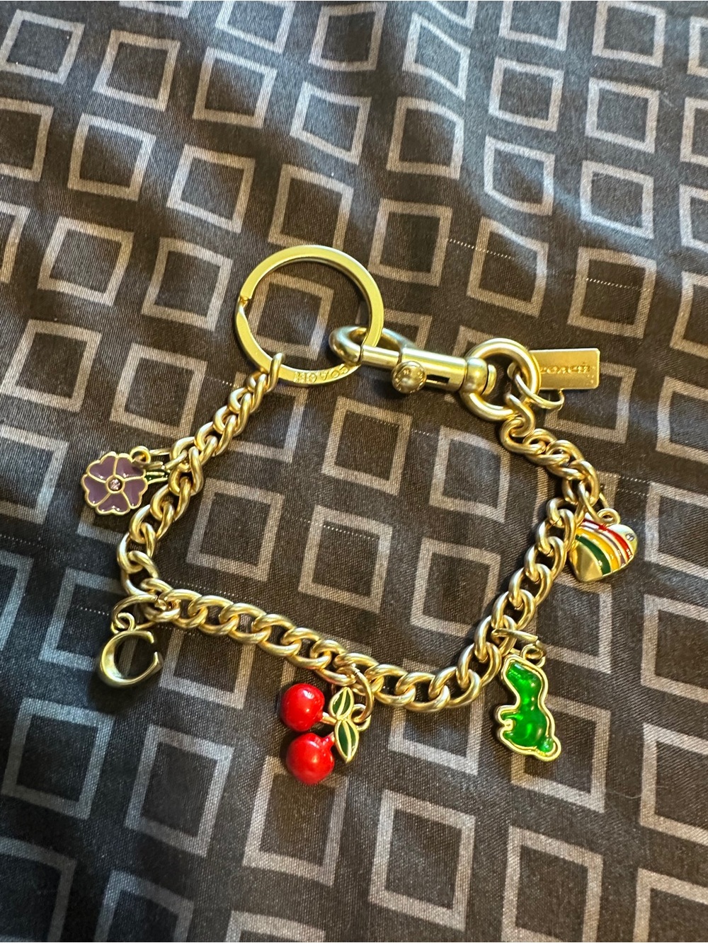 Coach Gold-tone Logo Tag Keychain Charm - Picture 11 of 11